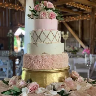 a wedding cake on a table
