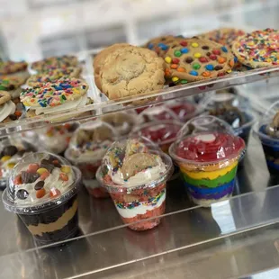 a variety of desserts