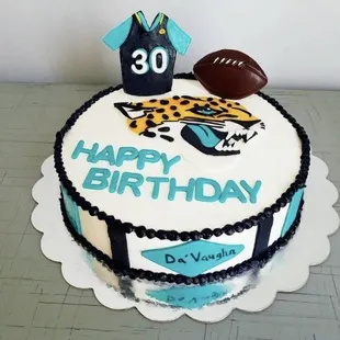 a birthday cake for a jacksonville jaguars fan