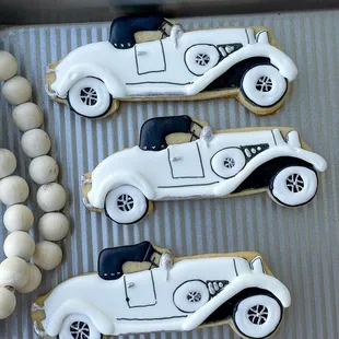 a row of decorated cars