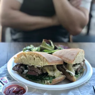 Steak and Brie sandwich
