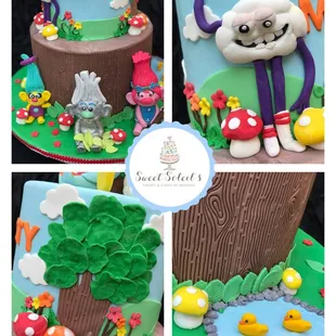 a variety of cakes