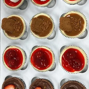 a dozen cupcakes in a box