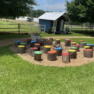 Colorful campfire site