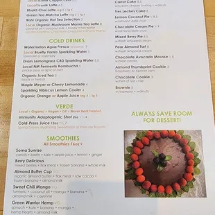 Menu. October 2024