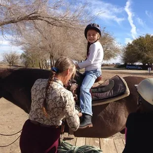 Safety is our first concern - all riders wear helmets and tack is safe and correctly adjuststed