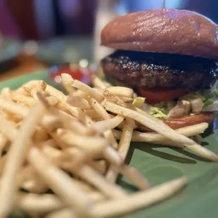 Burger and fries