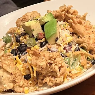 a plate of mexican rice salad