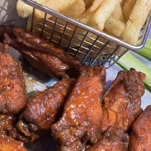 Sweetwater wings (full order) and seasoned fries