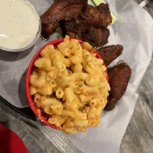 Wings and Mac Cheese