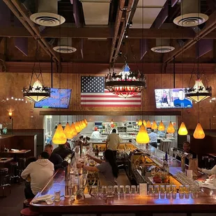 Walking into amazingness. I love the flag.