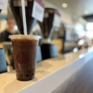 Dirty Cole Brew (Cold Brew Coffee, Espresso shot, chocolate)  i held the cream