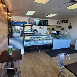 the interior of a coffee shop
