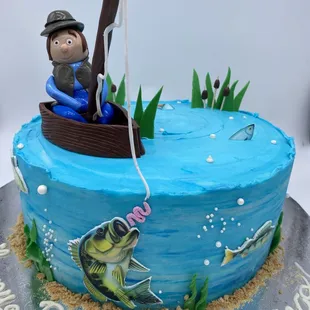 a birthday cake for a fisherman