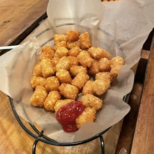 Tater tots, crunchy!