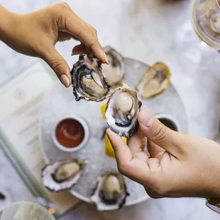 oysters being held by two hands