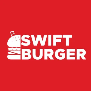 a red background with the words swift burger