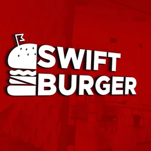 swift burger logo on a red background