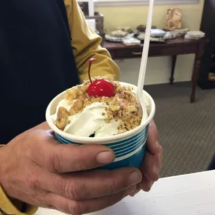 Hot Fudge Sundaes, cones, shakes/malts and root beer floats.