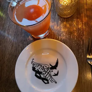 Signature iceball cocktail (the tequila one)