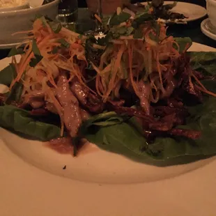 Crispy Pig Ear Lettuce Wraps