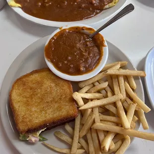 Denver Sandwich with red Chile for dipping the fries.