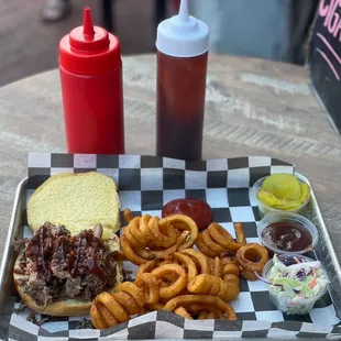 a tray of food