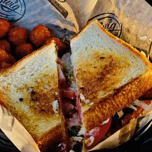 BLT with sweet potato tater tots