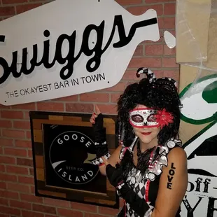 a woman dressed in a costume