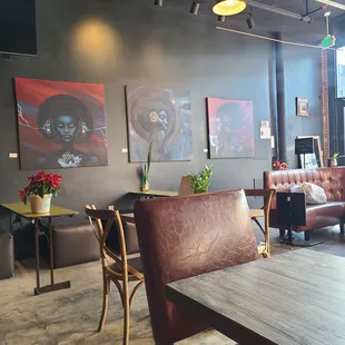 a living room with a couch and a table