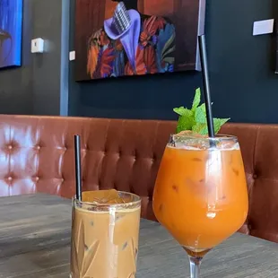 Iced mocha latte &amp; house punch