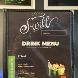 The menu