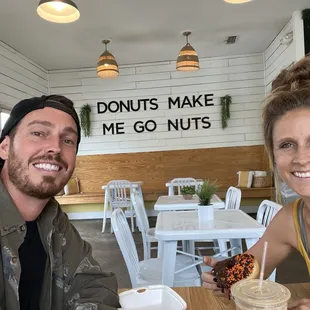 Iced americano and iced donut