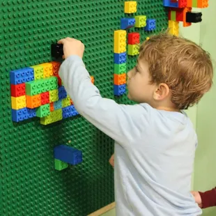 The Lego wall is a big hit with children in our FishBowl indoor play space!