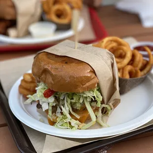 Simple Man Burger &amp; side order of curly fries