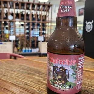 a bottle of cherry cola
