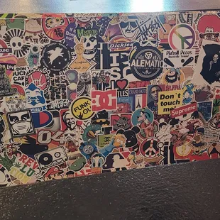 Great stickers on the booths.