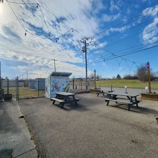 Outside outfront eating space.