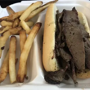 thin slice brisket &amp; small fries