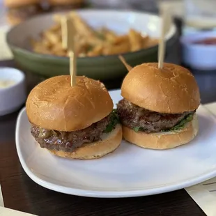 Sliders and fries