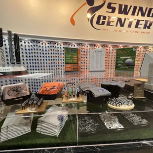 Merchandise display at front counter