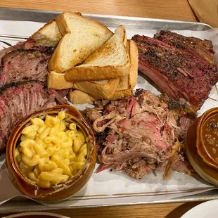 Brisket, Pulled Pork, Pork Ribs, Mac &amp; Cheese and BBQ Beans!