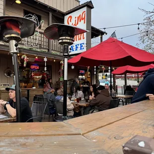 people sitting outside