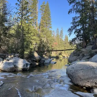 Swinging bridge - best in the early morning.