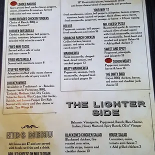 sushi and sashimi, menu