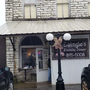 the front of the building