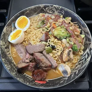 Homemade Ramen with Kona Tri Tip. Tons of flavor!