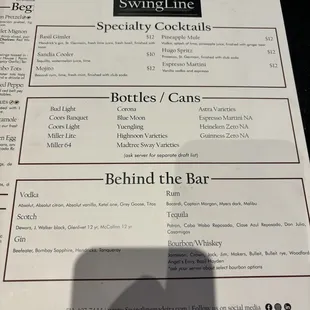 Drink Menu