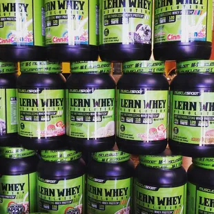 a stack of lean whey