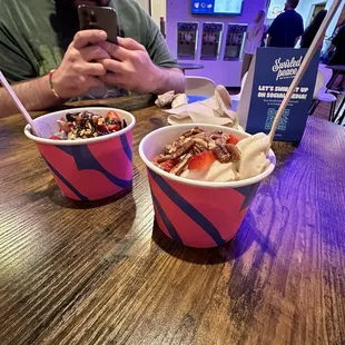 Self-serve yogurt station